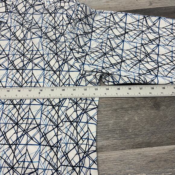 Au Noir Mens 5 L Geometric Intersecting Lines Flip Cuffs Button Up Dress Shirt - Picture 7 of 9